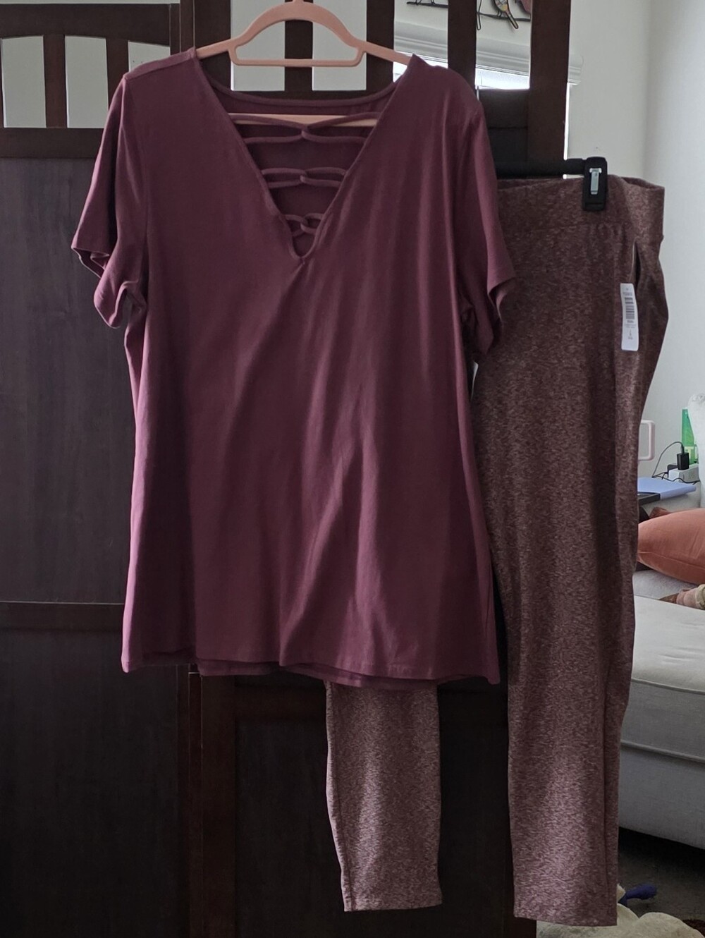 NWT torrid Twofer Mauve Top and Printed Leggings Set